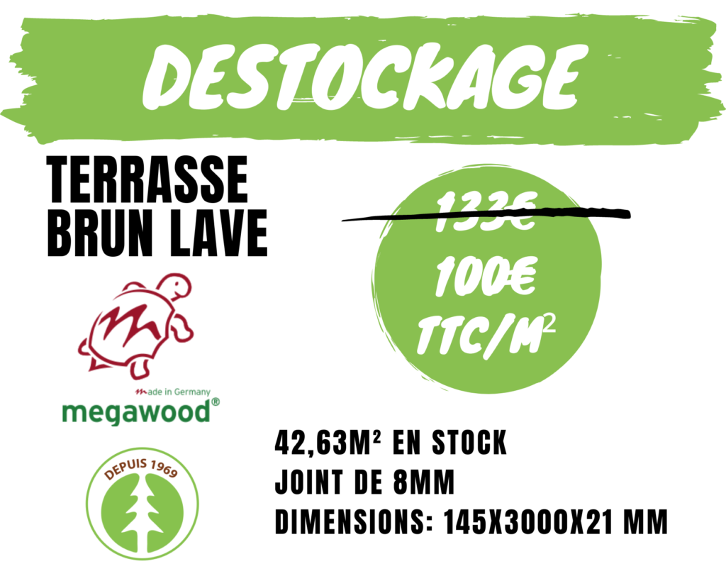 Destockage terasse brun lave